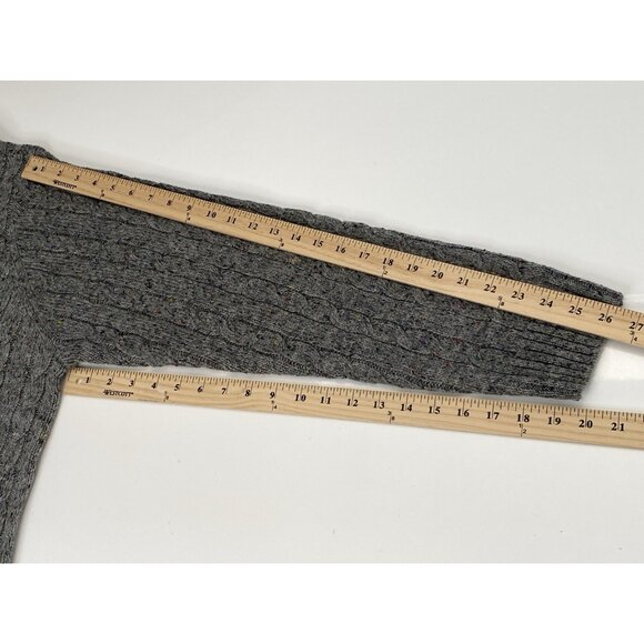 Vineyard Vines Sweater Mens XXL Quarter Zip Cable Knit Wool Blend Flecked Gray - Picture 16 of 16